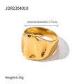 Anello largo in acciaio inossidabile dorato con design ondulato irregolare - US 7 / Onda Larga d'Oro