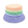 Dettaglio cappello da sole arcobaleno con cuciture parallele sulla tesa larga - 52-54cm / Sfumatura Macaron (Viola)
