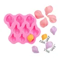 Rosa Silikonform für Tulpenblütenblätter mit 9 Mulden für DIY Kuchendekoration - B274 / Rosa