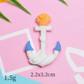 Cartoon resin anchor charm with shell detail for DIY crafts, size 2.2x3.2cm and 1.5g weight - Shell Anchor