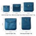 Velvet jewelry pouch with snap button available in multiple sizes for rings and necklaces - Peacock Blue (Velvet) / 6.5*6.5cm