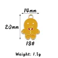 Gingerbread man enamel charm for DIY jewelry, orange finish with 20mm height - 18#(Yellow) Gingerbread Man