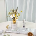 120ml reed diffuser set with gold cap, white and yellow dried flowers and a spray bottle - Upgraded Gardenia Lady