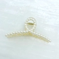 Transparent hair claw clip with faux pearl trim and durable metal spring for women - 1# Transparent Pearl Claw