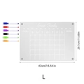 Detailed size view of acrylic magnetic weekly planner with six colorful marker pens - TYU048 Large Monthly Planner (With 6 Pens)