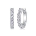 Elegante S925 sterling zilveren oorringen met fonkelende moissanite stenen voor vrouwen - Moissaniet Zilveren Ringoorbellen