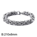 Silbernes Byzantinisches Gliederketten-Armband mit Karabinerverschluss, 210x8mm - Byzantinischer Stil Geflochtene Kette 210x8mm(KB168585-Z)