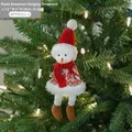 Addobbo per albero di Natale a pupazzo di neve in peluche con maglia rossa - Pupazzo di neve