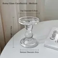 Medium Roman column clear glass candle holder for elegant home decor and weddings - Medium Roman Glass Candle Holder