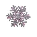 Snowflake rotating brooch with silver finish and pink cubic zirconia gemstones - Silver Pink Brooch