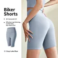 Short de cyclisme yoga taille haute bleu poudré avec effet push-up fessier - S / Pantalon 5 points bleu lac gris
