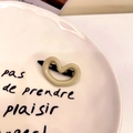 Chic cream heart-shaped resin hair clip with durable black metal duckbill grip - Beige Heart