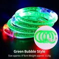 Green LED acrylic glow bracelet with internal bubble texture for parties and events - Green/Bubble Style