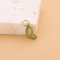 Green enamel lowercase letter q pendant with gold vacuum plating finish for jewelry DIY - Enamel Letter-Q