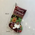 Chaussette de Noël avec motifs de Père Noël et renne aux couleurs rouge et vert - 19M010C Chaussette de Noël Renne
