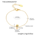 Golden stainless steel bracelet with colorful ice cream pendant and 13+3cm chain - Ice Cream Bracelet (TXE319)