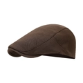Casquette plate vintage marron foncé avec panneaux structurés pour un style décontracté - Taille unique / Brun Foncé