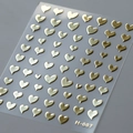 Golden 3D embossed heart nail stickers with metallic texture on frosted backing sheet - 3D Embossed Solid Heart - Gold (M-007-Gold)