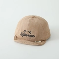 Infant suede soft brim cap in beige with Little Bear embroidery and short peak - little / Khaki