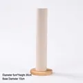 Cylindrical jewelry display stand with wooden base for hairbands, height 30cm - Diameter 5cm*Height 30cm/Base 10cm / Beige Velvet