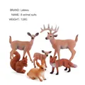 Set of 6 realistic miniature forest animals including deer, squirrel, rabbit and fox figures - 6Pcs Wildlife Animals Set