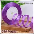 1cm wide purple satin ribbon 22m length for gift wrapping and hair styling - 69# Purple
