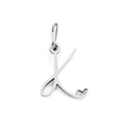 Polished silver stainless steel letter K pendant with heart detail for DIY jewelry - Letter K / Steel