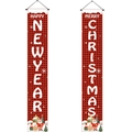 Dettaglio di striscioni natalizi a quadri rossi e neri con auguri per le feste - MC17 Rosso Nero Plaid Capodanno E Natale