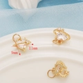 Macro view of 14K gold-filled heart charm with zircon and crown detail, size 11x9mm - Heart Crown (9mm*11mm)