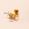 Golden moon and star cartilage stud earring with pink zircon stones for body piercing - Gold 2# Moon Star