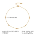 Golden titanium steel heart charm necklace with crystal inlay and adjustable length - Inlaid Heart Necklace (YYN025137)