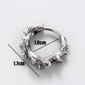 Men's vintage skull totem hoop earring in stainless steel with 1.0cm inner diameter size - Spikes Texture Style (S153)