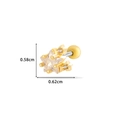 Gold star cartilage stud with clear zircon, screw back design, 0.58cm by 0.62cm size - Shooting Star Style (8#) / Gold Yellow