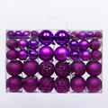 100-pack of purple Christmas ball ornaments in matte, shiny, glitter and hollow finishes - 100pcs Pack / Purple