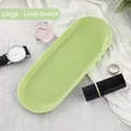 Minimalist oval stainless steel organizer tray in large fruit green glossy finish - PP / Large / Macaron Fruit Green (23*9.5cm)