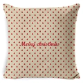 Linen Christmas pillowcase with red trees pattern and Merry Christmas cursive script - Zl001-18 / 45*45cm Cover Only