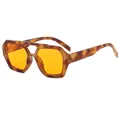 Retro double bridge aviator sunglasses with tortoise frame and orange lenses - Tortoise Frame Orange Lens