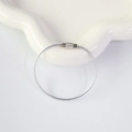 Silver stainless steel wire keychain ring with threaded screw closure for DIY accessories - Silver