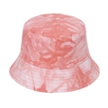 Wende-Anglerhut mit rosa-weißem Batikmuster und verstärkter Krempe aus Baumwolle - 5.8cm / Orange