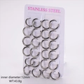 Set of 12 pairs of silver stainless steel round hoop earrings with 12mm inner diameter - 2.5mm Wire 12mm Inner Diameter / Steel