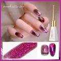 Sparkling purple cat-eye nail gel polish with 10ml UV LED metallic finish effect - Peacock Cat Eye Color Change 02