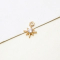 Macro shot of gold-plated eight-pointed star pendant with white zircon inlay for DIY jewelry - Eight-Pointed Star