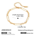 Classic 18K gold plated stainless steel paperclip link bracelet for women - Textured Paperclip Style (JDB0305019)