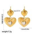 Boucles d'oreilles cœur vintage dorées avec pierres brillantes et gravure radiale - Style Zircon Transparent (TE6446-WT)