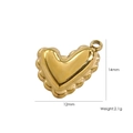 Polished 14K gold heart pendant with scalloped edges and 14mm height measurement - Wavy Edge Heart Pendant (14x12mm)