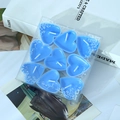 Set di 9 candele profumate blu a forma di cuore in scatola decorativa trasparente per eventi - Set da 9 Pezzi / Blu