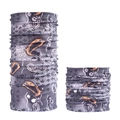 Seamless paisley grey and orange magic headband for cycling neck protection - Grey Orange Paisley