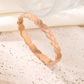 Bracelet jonc de luxe en or rose avec motif matelassé et bords ondulés élégants - LZ0817 Motif Matelassé / Or rose
