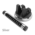 Silver multi-functional car phone holder with rolling temporary parking number plate - Upgraded Bracket + Number Plate / Silver