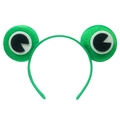 Cute green plush frog eye headband for girls, perfect for face washing or party hair styling - Large Frog